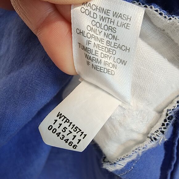 J.Jill Linen Colorblock Tunic Size XL Blue White 3/4 Sleeve Round Neck Coastal - Picture 14 of 16